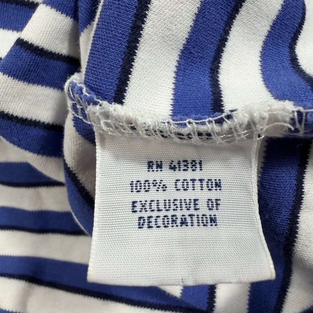 Polo Ralph Lauren Classic Fit Blue White Stripe Polo Shirt Mens XL 100% Cotton‎
